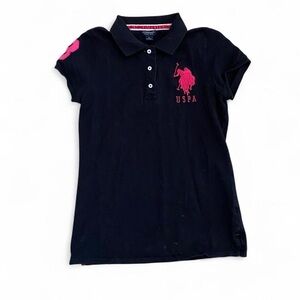 U.S. Polo Assn. Black Polo with Pink Logo